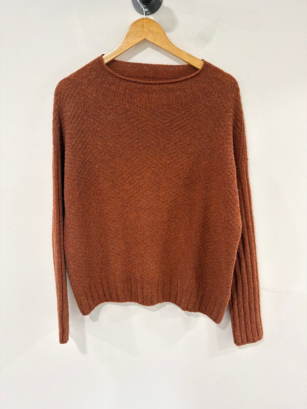 Beaumont Organic Lambswool Rollneck Sweater Dark Orange Size XS